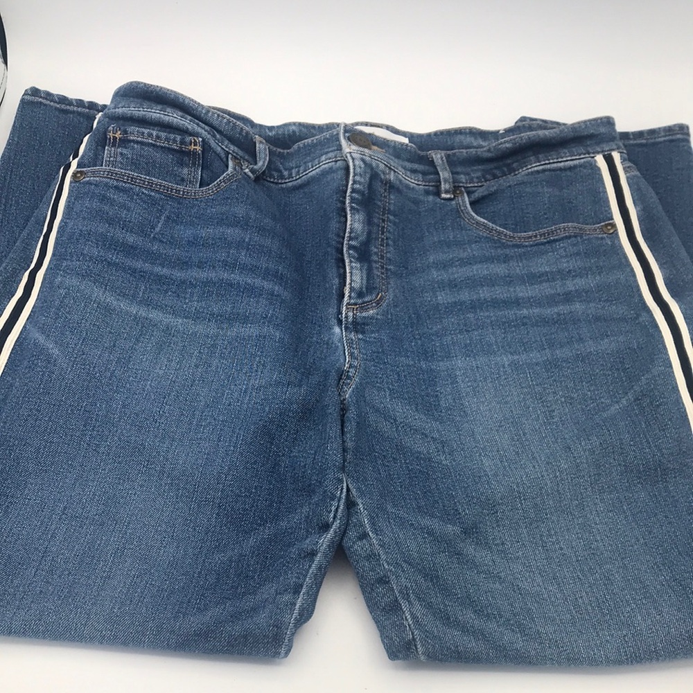 Loft High Waist Racing Stripe Modern‎ Skinny Jeans size 12